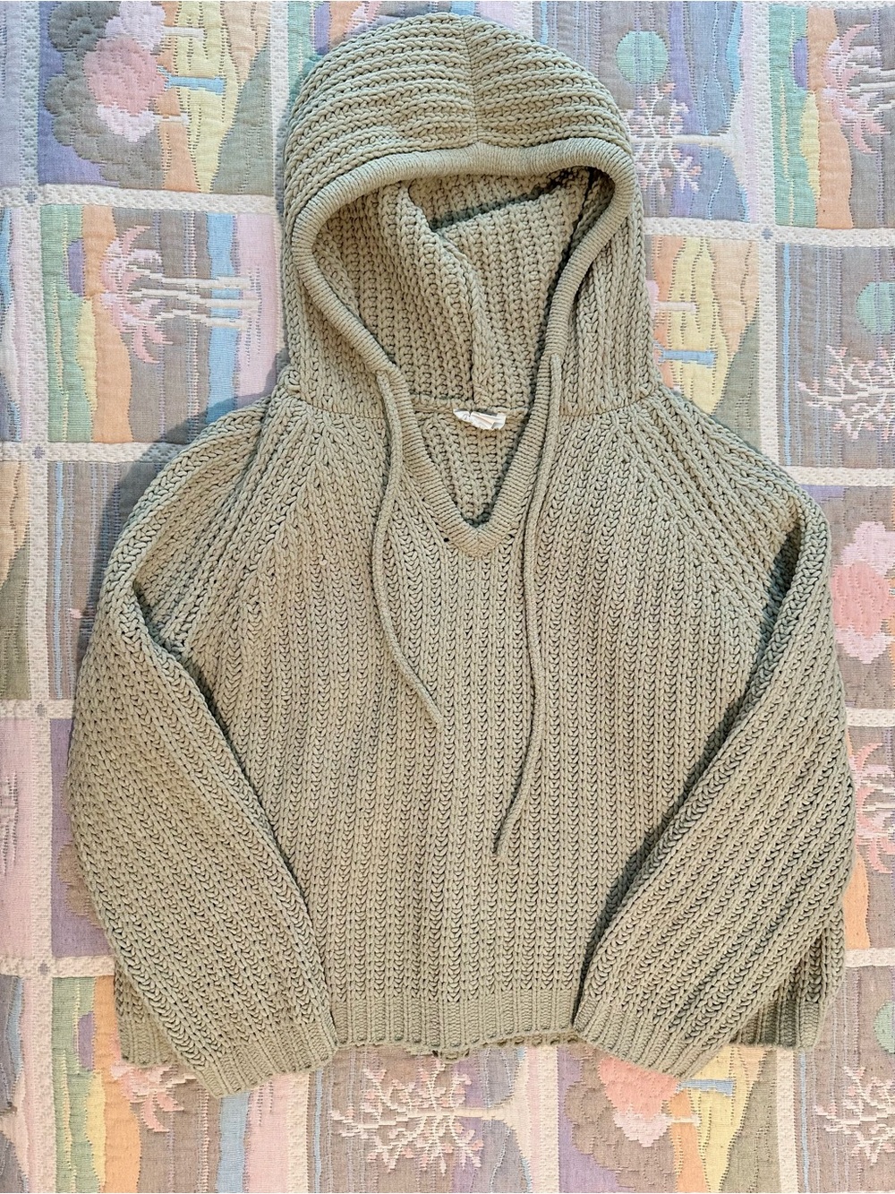LOFT Hooded Cable-Knit Sweater - Tan